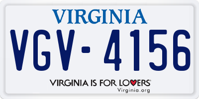 VA license plate VGV4156