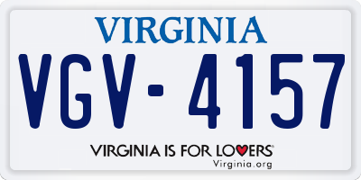 VA license plate VGV4157