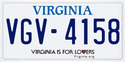 VA license plate VGV4158