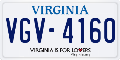 VA license plate VGV4160