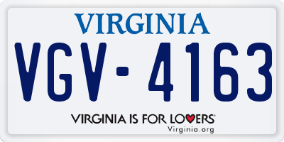 VA license plate VGV4163