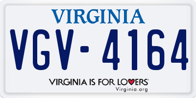 VA license plate VGV4164