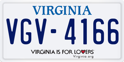 VA license plate VGV4166