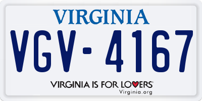 VA license plate VGV4167
