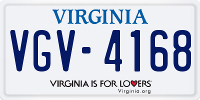 VA license plate VGV4168