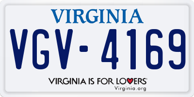 VA license plate VGV4169