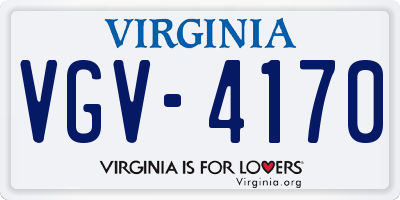 VA license plate VGV4170