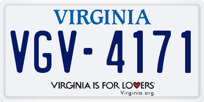 VA license plate VGV4171