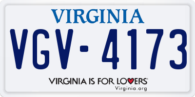 VA license plate VGV4173