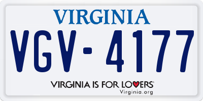 VA license plate VGV4177