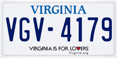 VA license plate VGV4179