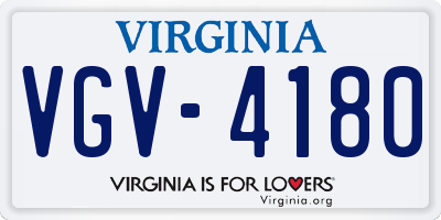 VA license plate VGV4180
