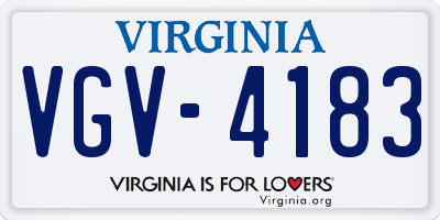 VA license plate VGV4183