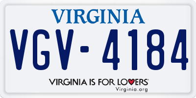 VA license plate VGV4184