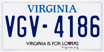 VA license plate VGV4186
