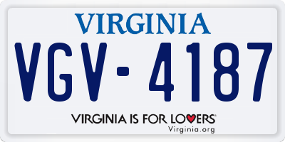 VA license plate VGV4187
