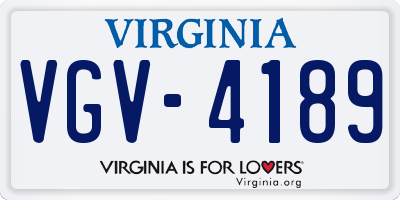 VA license plate VGV4189