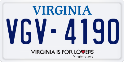 VA license plate VGV4190