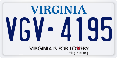 VA license plate VGV4195