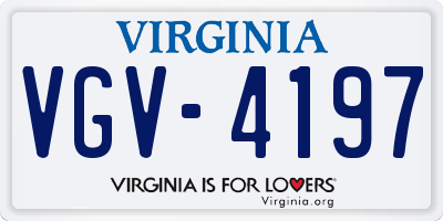 VA license plate VGV4197