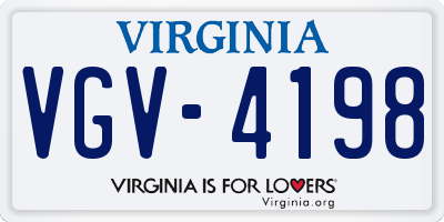 VA license plate VGV4198