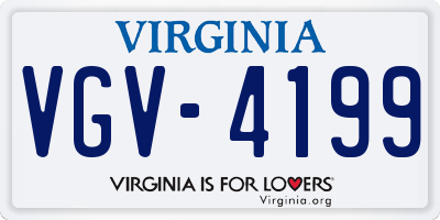 VA license plate VGV4199
