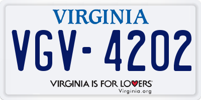 VA license plate VGV4202