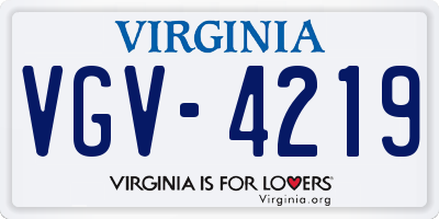 VA license plate VGV4219