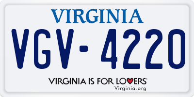 VA license plate VGV4220