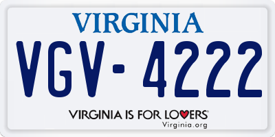 VA license plate VGV4222