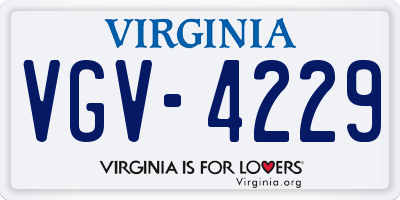 VA license plate VGV4229