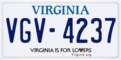 VA license plate VGV4237