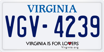 VA license plate VGV4239