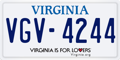 VA license plate VGV4244