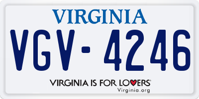 VA license plate VGV4246