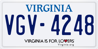 VA license plate VGV4248