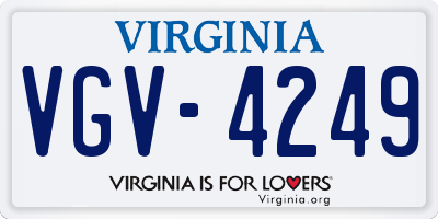 VA license plate VGV4249