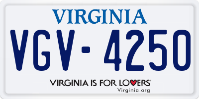 VA license plate VGV4250
