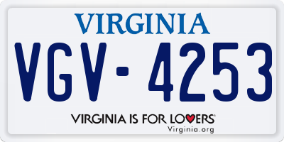 VA license plate VGV4253