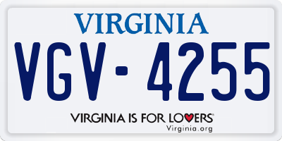 VA license plate VGV4255