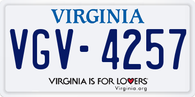VA license plate VGV4257