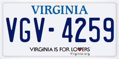 VA license plate VGV4259