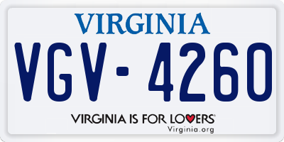 VA license plate VGV4260