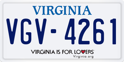 VA license plate VGV4261