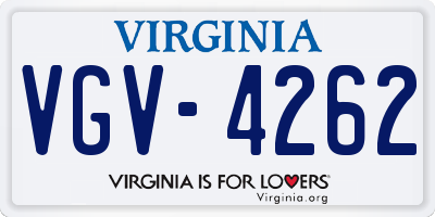VA license plate VGV4262