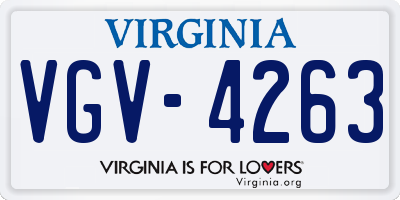 VA license plate VGV4263