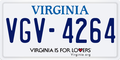 VA license plate VGV4264