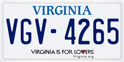 VA license plate VGV4265