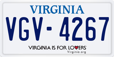 VA license plate VGV4267