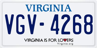 VA license plate VGV4268